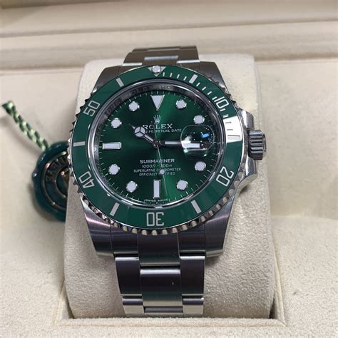 rolex green submariner hulk|rolex hulk watch charts.